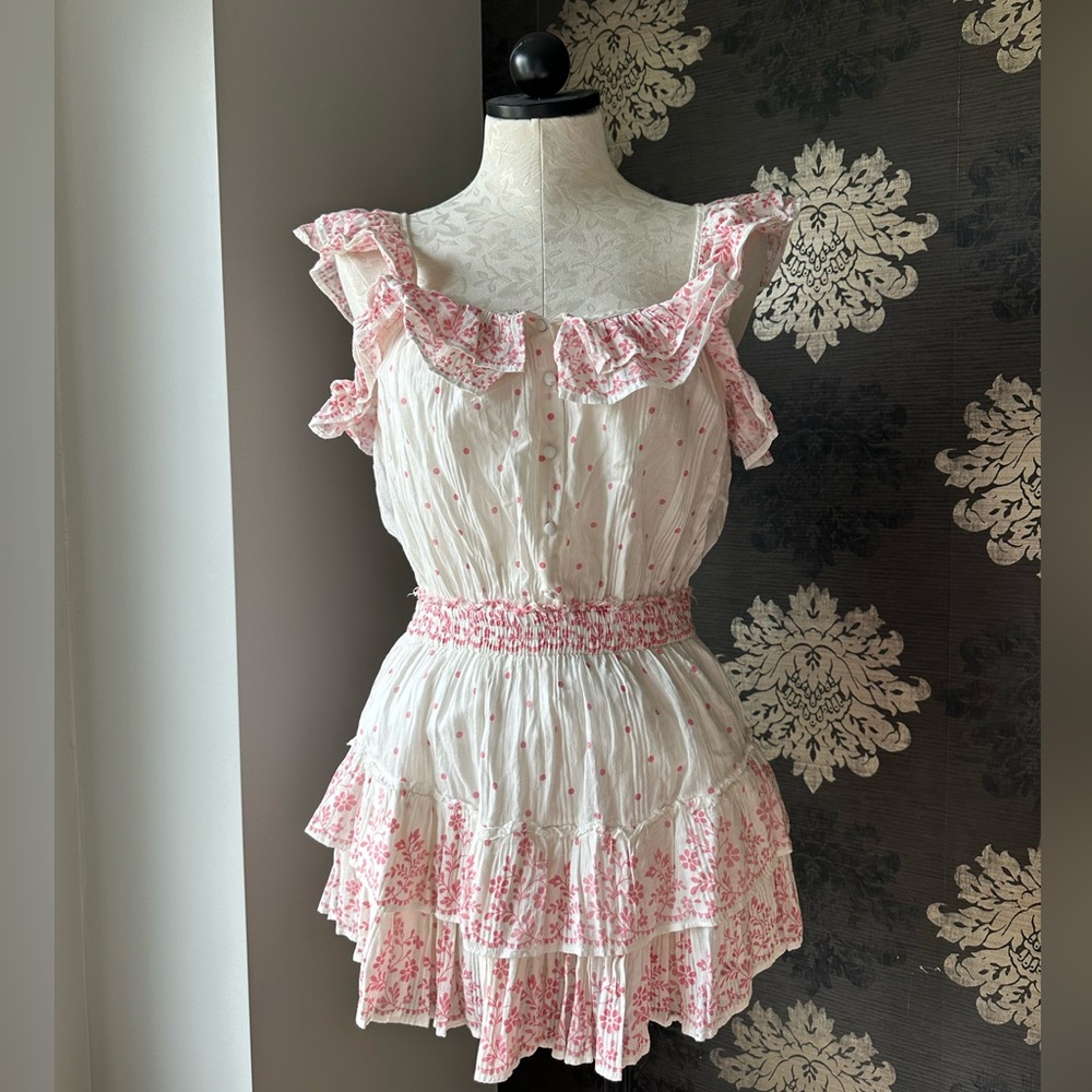 LoveShackFancy Cream and Floral Dress